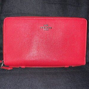 Gently Love Red Double Zip Travel Wallet